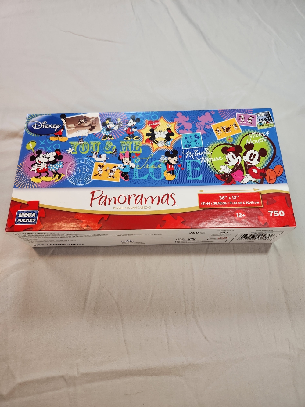 Mega Puzzles Disney Panoramas Mickey & Minnie Mouse Jigsaw Puzzle 750pc 36x12
